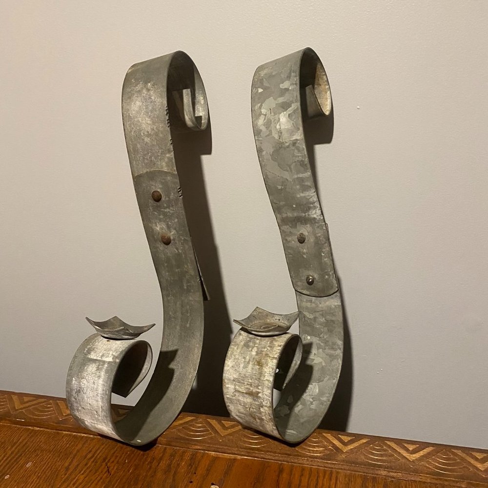 Vintage Handcrafted Reclaimed Wine Barrel Hoop Wall Sconces – Set of 2
